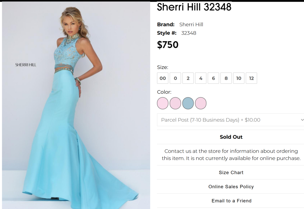 Sherry Hill 2 Piece Light blue Formal Dress