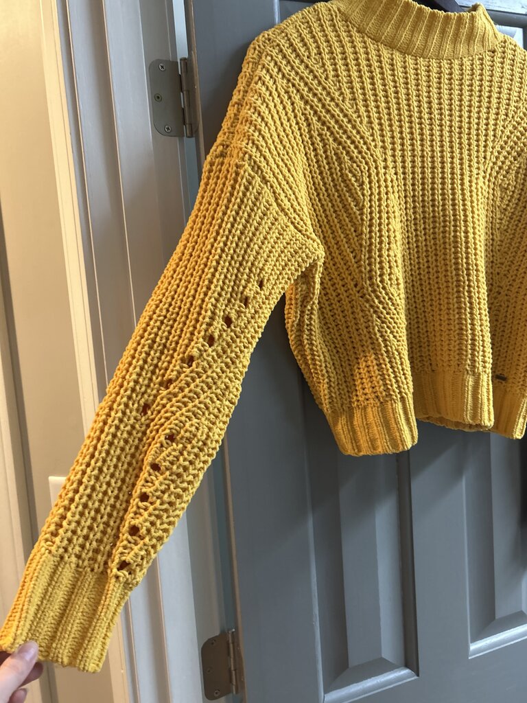 Hollister Yellow Knit Sweater sz S