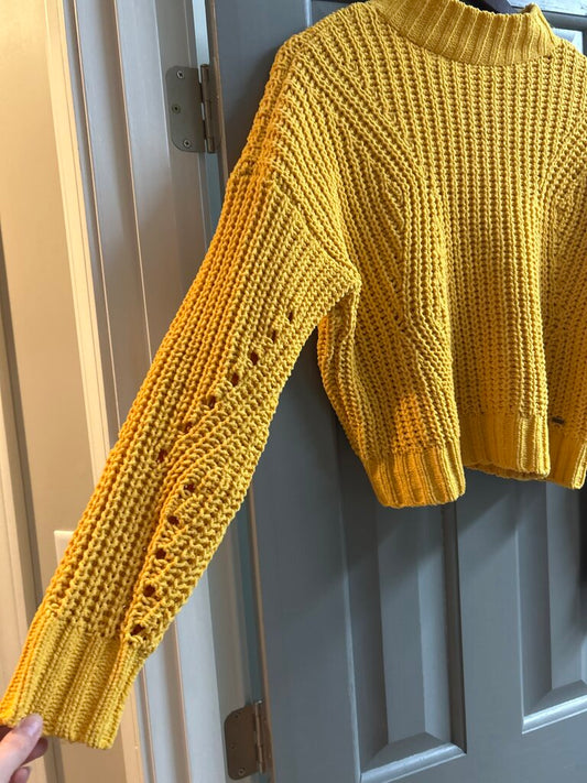 Hollister Yellow Knit Sweater sz S