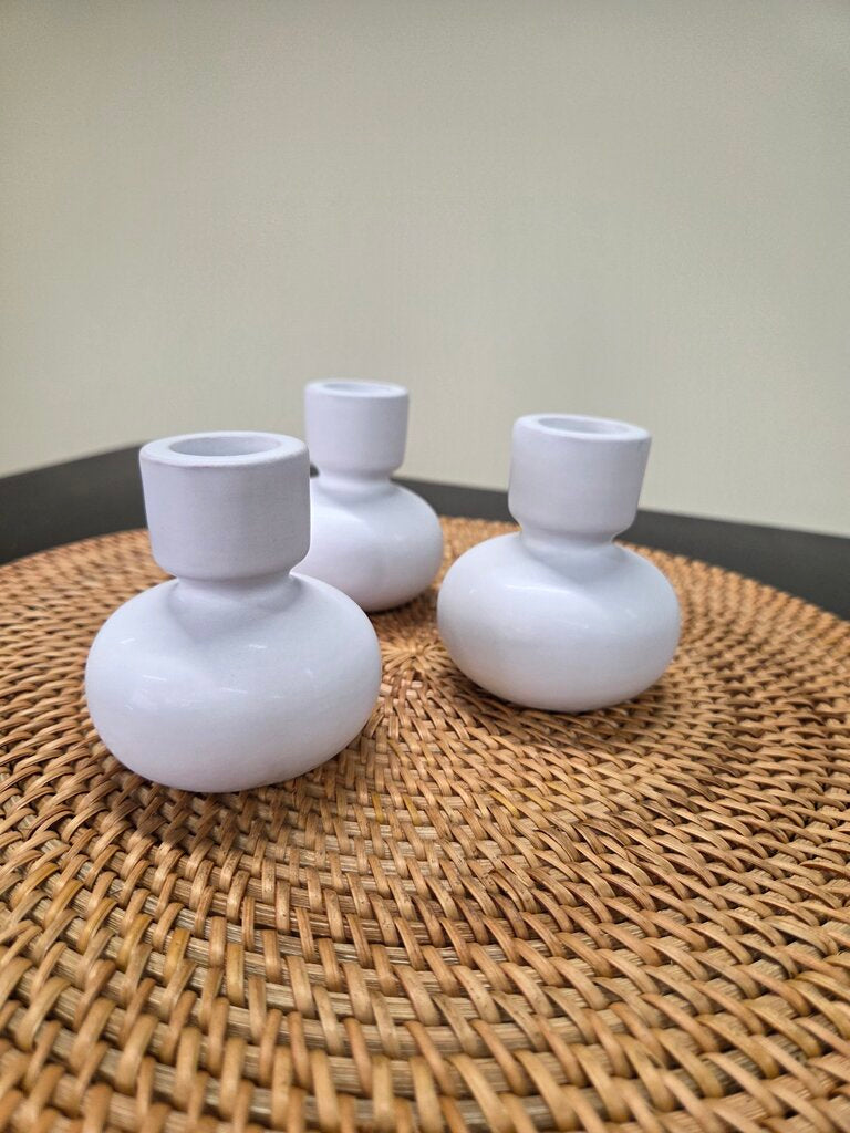 White round taper small candle holder