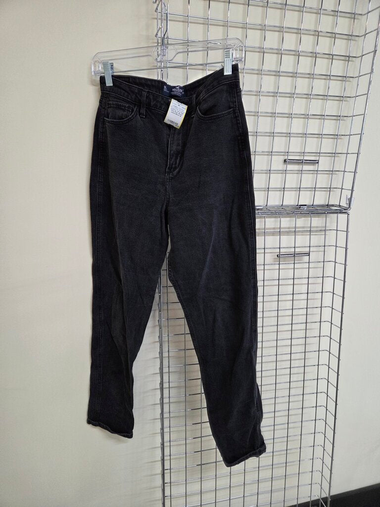 Women's Hollister Ultra High Rise Mom Black Jeans sz 9 long