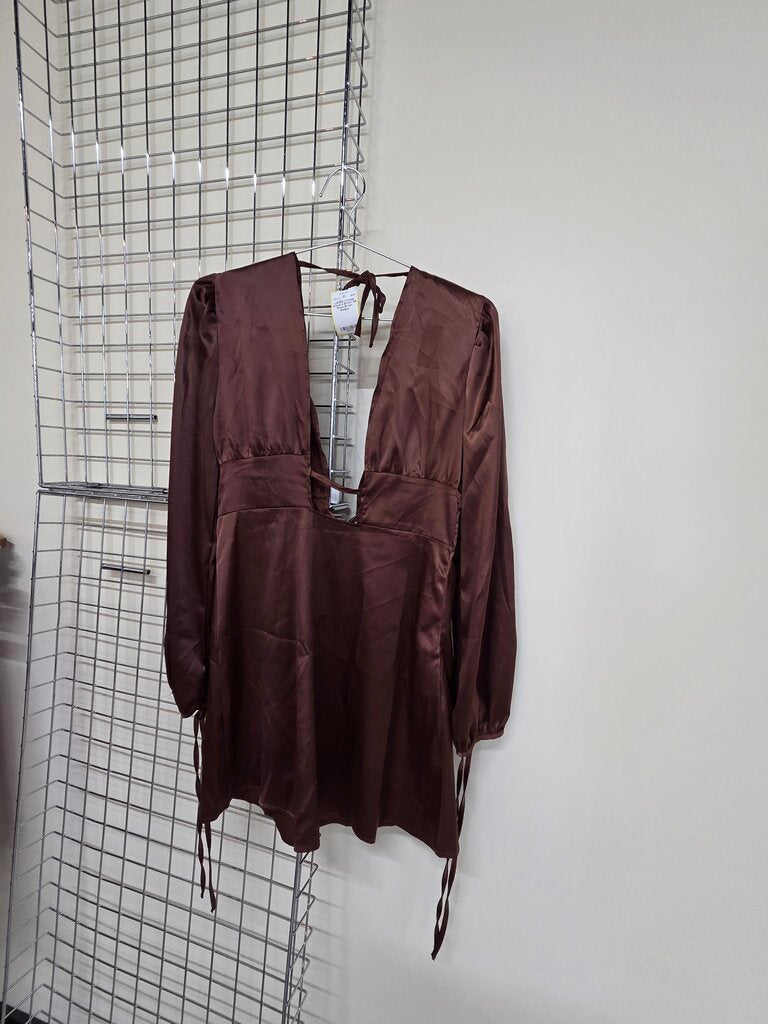 Women's Brown Silk Dress