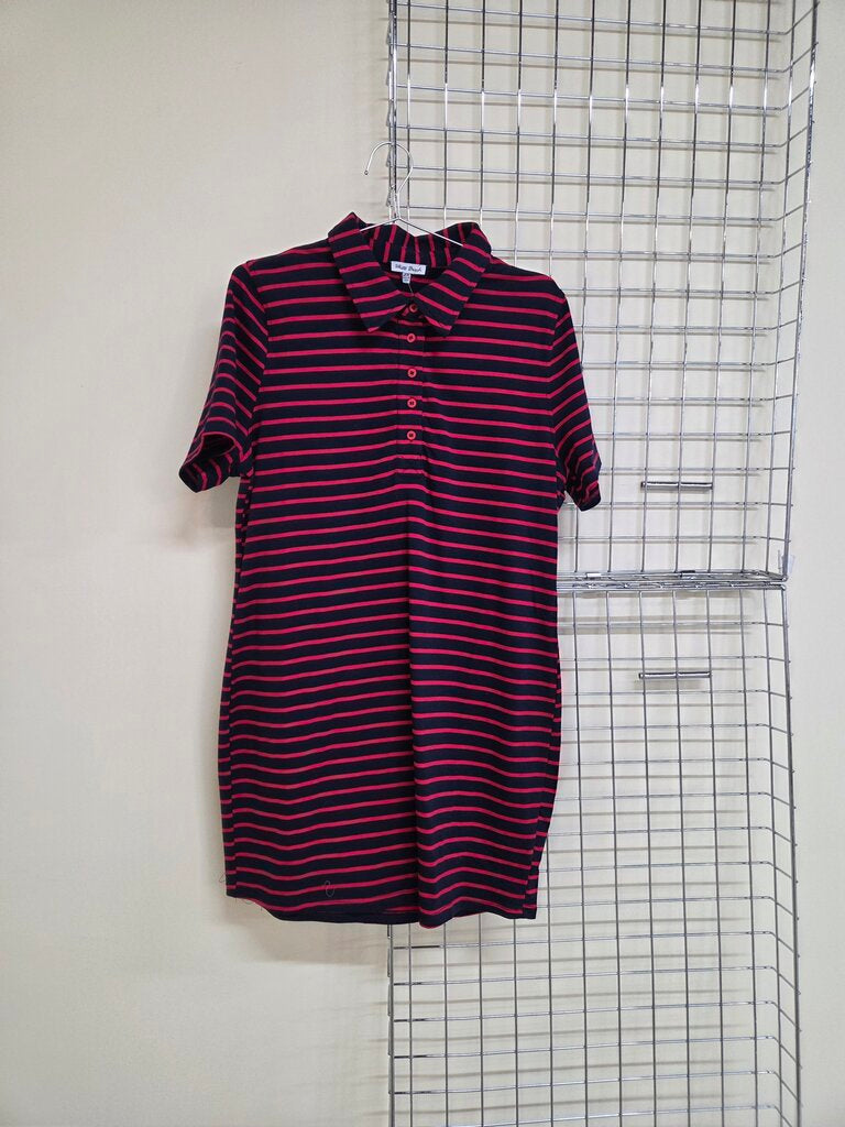 Women's Navy & Red Striped Polo Dress