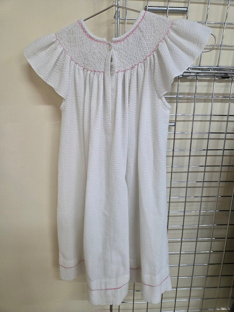 AnaVini Flutter Sleeve Dress w/Embroidered Yoke