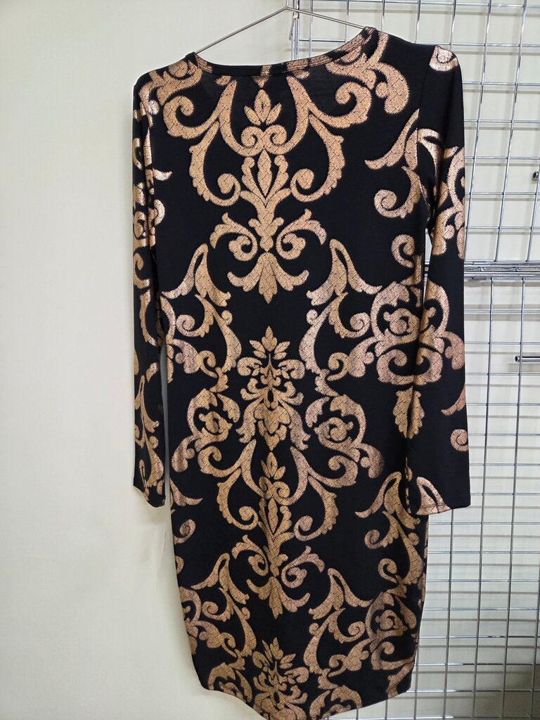 LulaRoe L/S Matallic Print Dress sz 6
