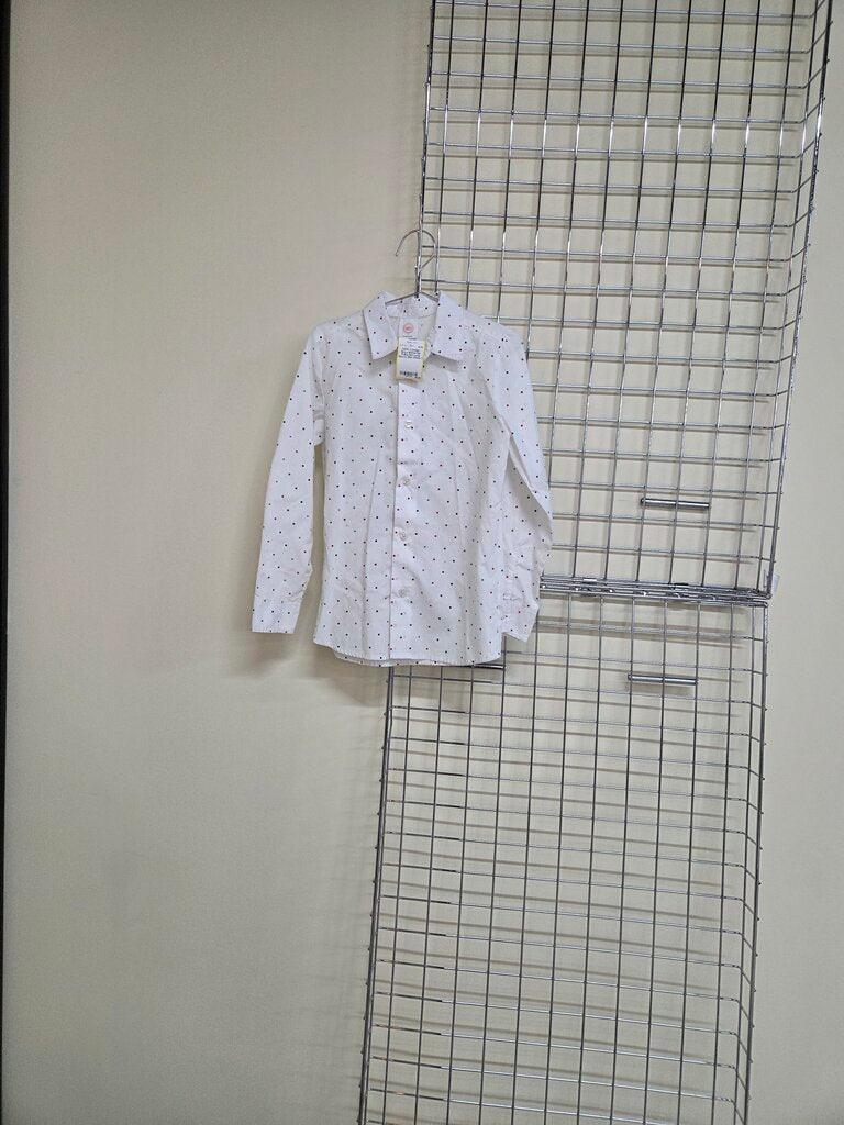 Boys Button Up Polka Dot Long Sleeve Shirt