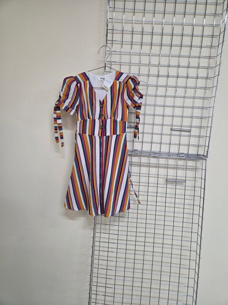 Girl's Short Sleeve Striped Dress