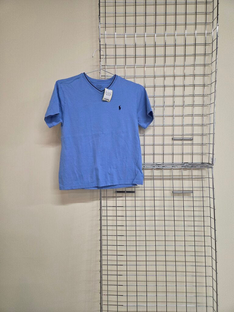 Boy's Blue V Neck Ralph Lauren Tee Shirt