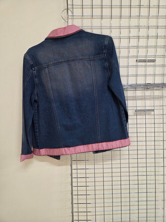 Geeto's Creations Gigham Button Up Jean Jacket sz S