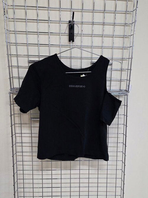 Black Converse Shoulder Cut-Out Tee sz L