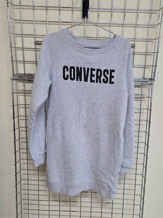 Girls Converse Greay Sweatshirt Dress M 10-12