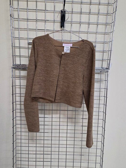Girl's Bonnie Jean Brown Cardigan sz 16