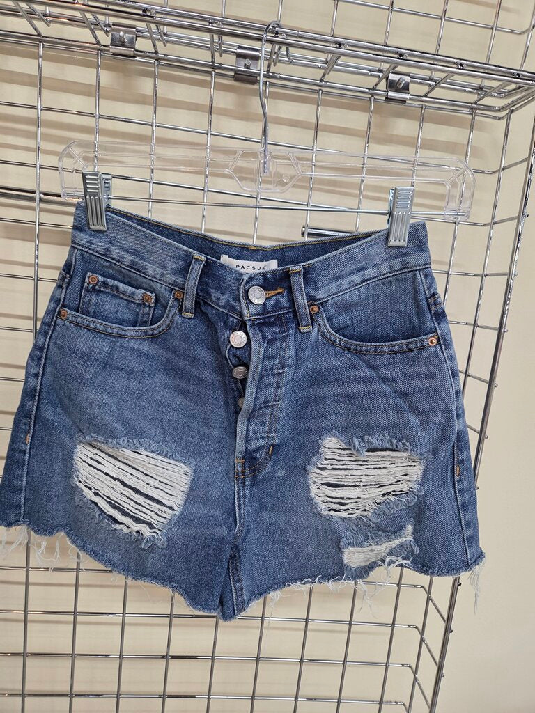 PACSUN Button Fly Distressed Cutoff Shorts sz 25