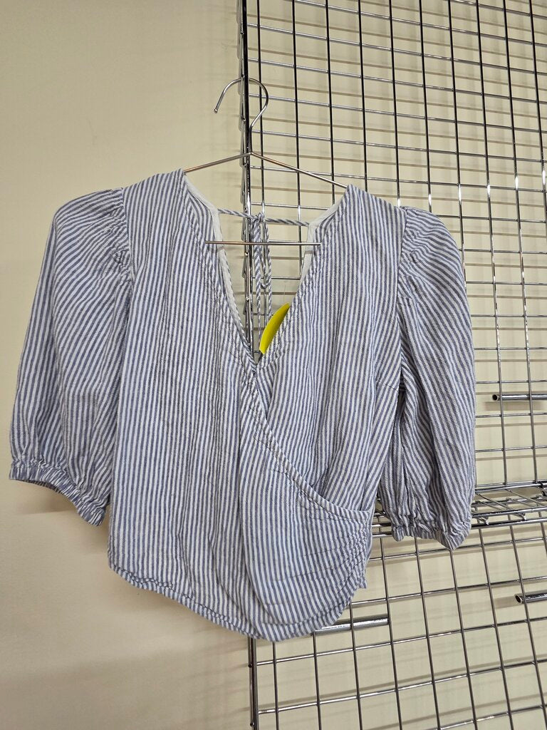 Abercrombie & Fitch Blue & White Pinstripe Blouse