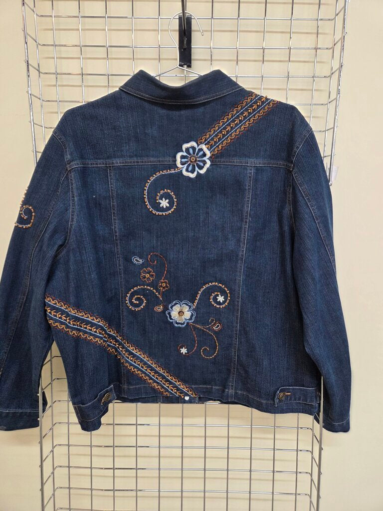 Graff Wear Floral Beaded Jean Jaket