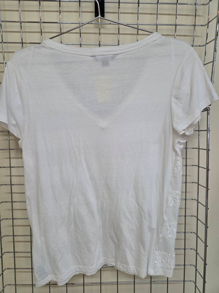 Tommy Hilfiger Sparkly V Neck T Shirt sz L
