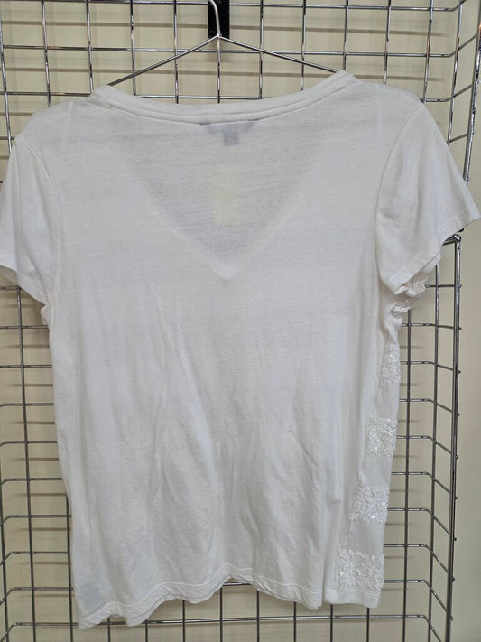 Tommy Hilfiger Sparkly V Neck T Shirt sz L