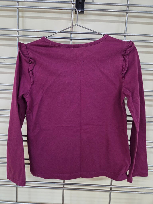 Girls 365Kids Burgandy Unicorn Long Sleeve Tee