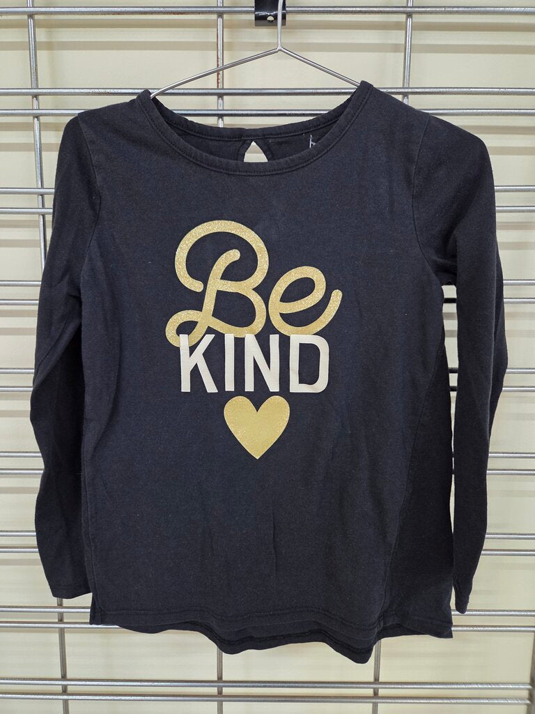 Girl's Jumping Beans L/S KNit Tshirt with Embellished Gold "Be Kind"