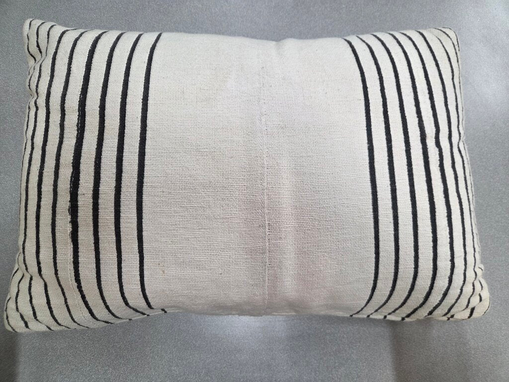 BoHo Chic Style Bed/Couch Pillow Cream/Black Stripe. This pillow has a spot on it.
