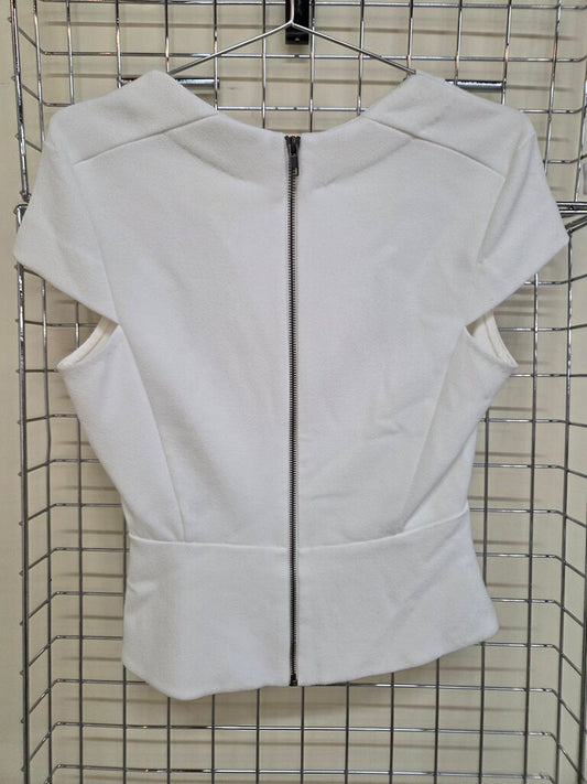 'Antonio Melani' Cap Sleeve Fashion Top with Peplum with Zipper sz S