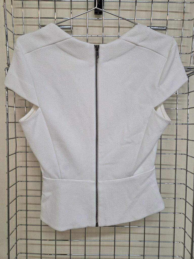 'Antonio Melani' Cap Sleeve Fashion Top with Peplum with Zipper