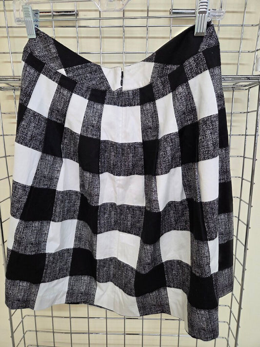 Gigham Side Zip Skirt Knee Length Skirt