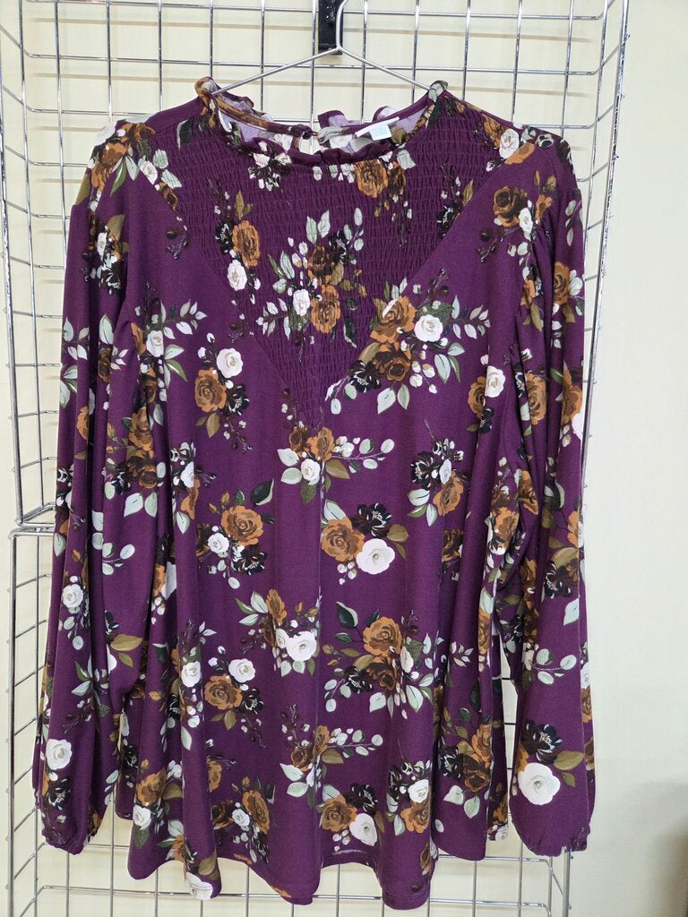 Lularoe Long Sleeve Floral Blouse 2XL