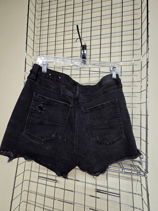American Eagle Black Distressed Cut Off Shorts sz 14