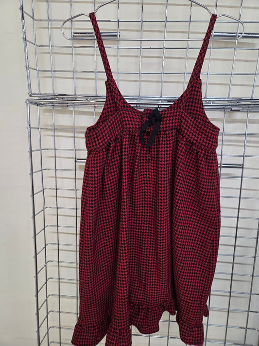 Girls Black & Red hounds tooth dress