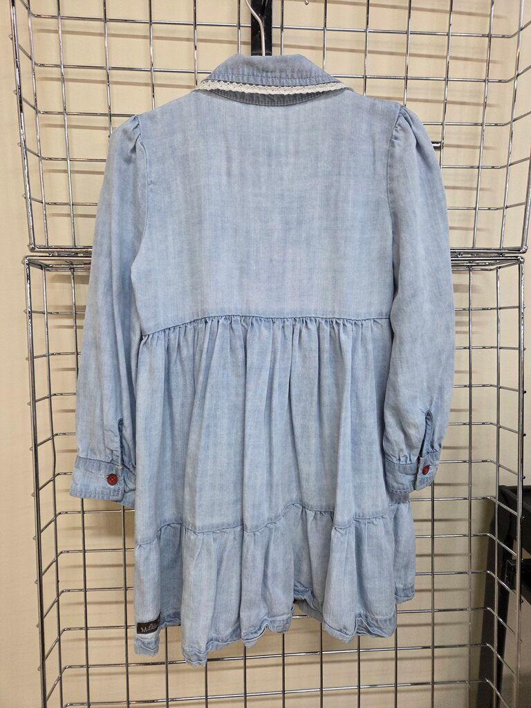 Girls Matilda Jane Blue Jean Button Up Dress sz 6