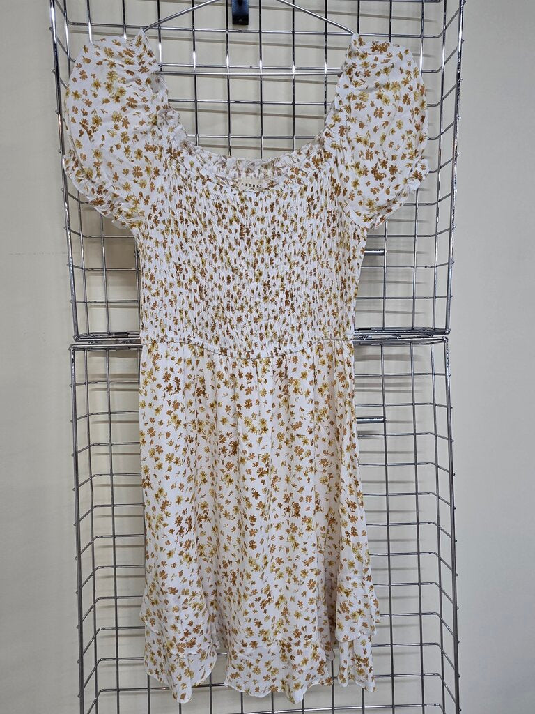 Like New 'Promesa' s/s Ruffled Sleeves Stretch Bodice Short Summer Dress Sz S