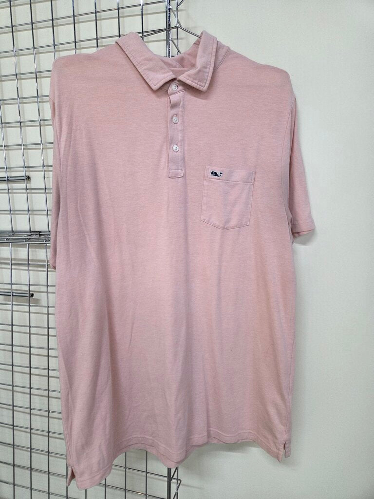 Mens Vineyard Vines Salmon Colored Short Sleeve Polo