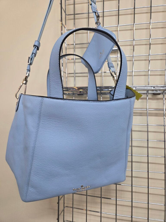 Kate Spade leather satchel tote with matching clip-on pouch