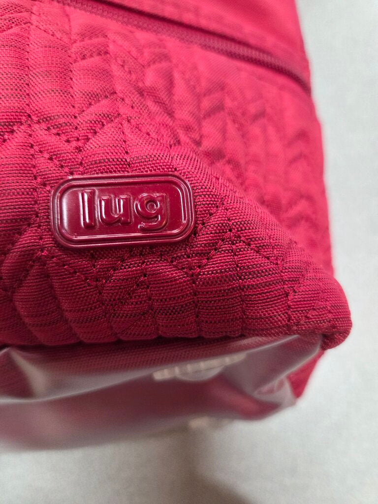 Crimson Red Quilted Multi-Pocket "Taxi Tote" from Lug