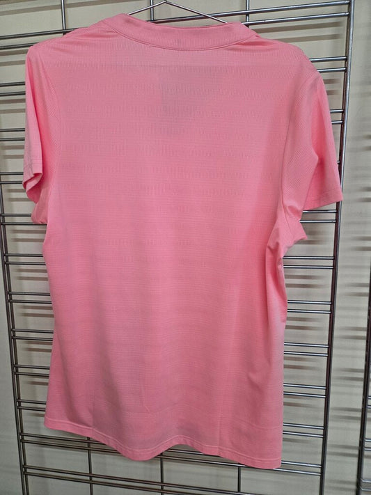 Women's Pink short sleeve v neck performance shirt
