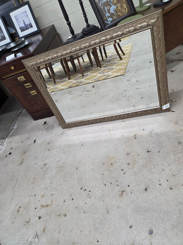 Large Ornate Beveled Mirror, with Grape Motif on the Frame 29.5 Height x 41 " Width