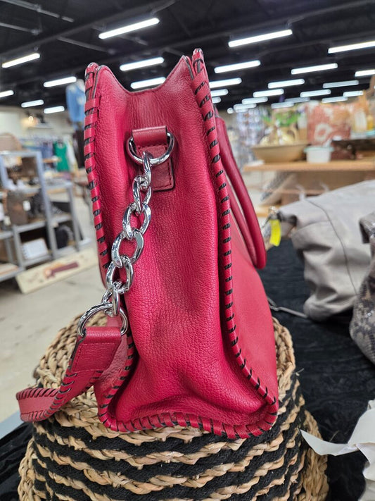 Michael Kors Hamilton Whipped Large East West Leather Tote in Red