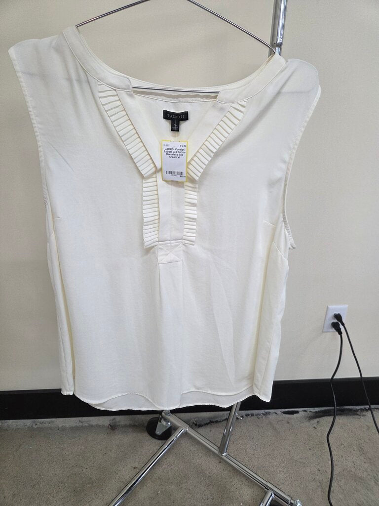 Talbots cream sleeveless top