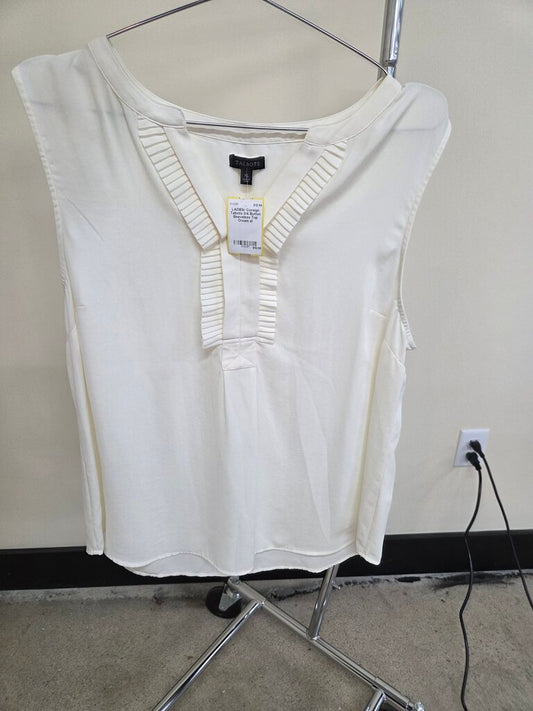 Talbots cream sleeveless top