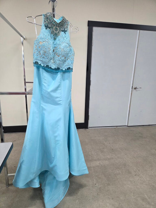 Sherry Hill 2 Piece Light blue Formal Dress