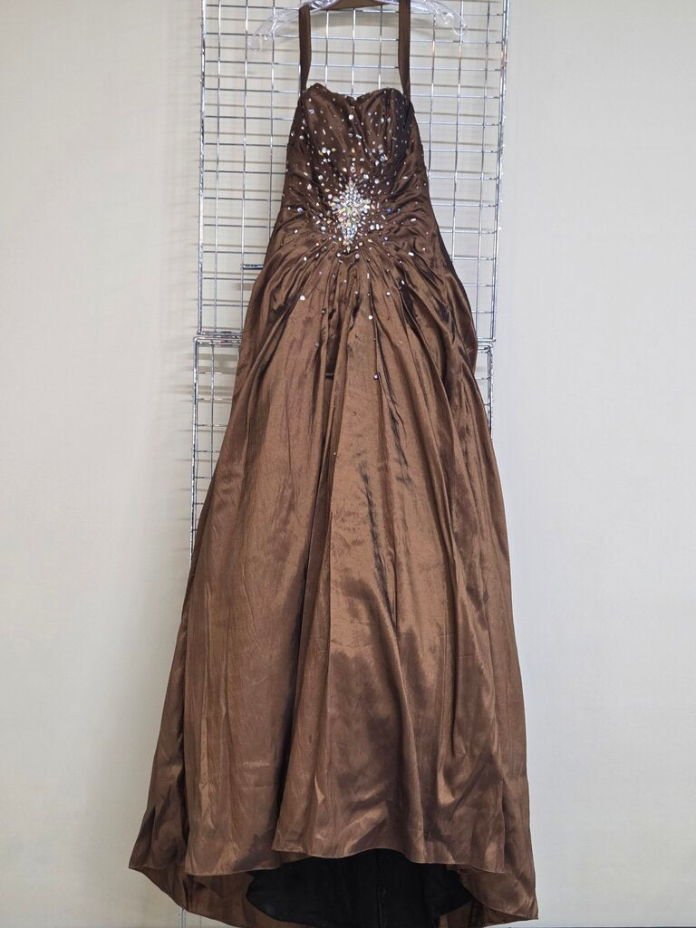 Tony Bowls Le Gala Satin Formal Halter Dress