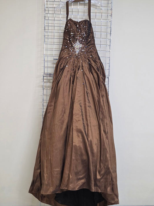 Tony Bowls Le Gala Satin Formal Halter Dress