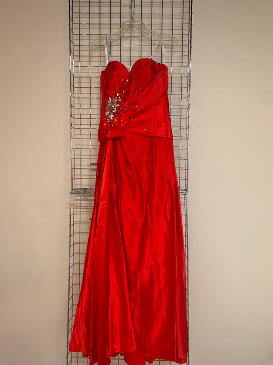 Tony Bowls Red Satin Formal Dress