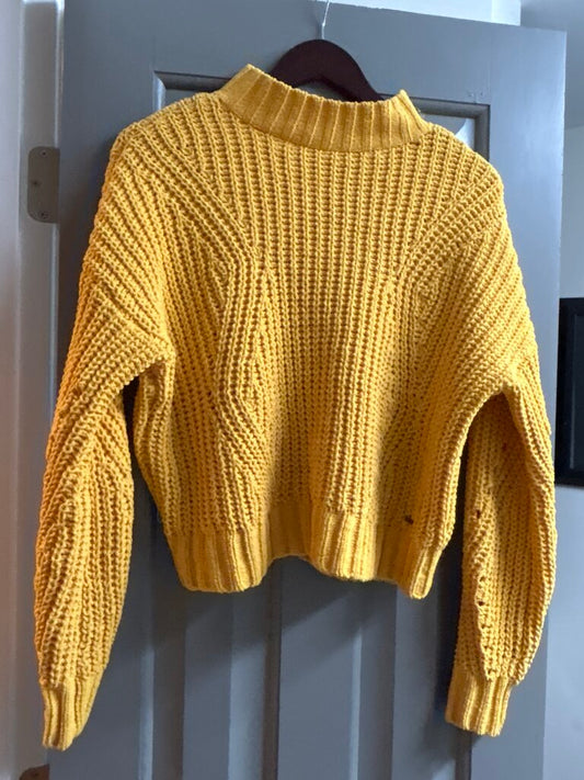 Hollister Yellow Knit Sweater sz S