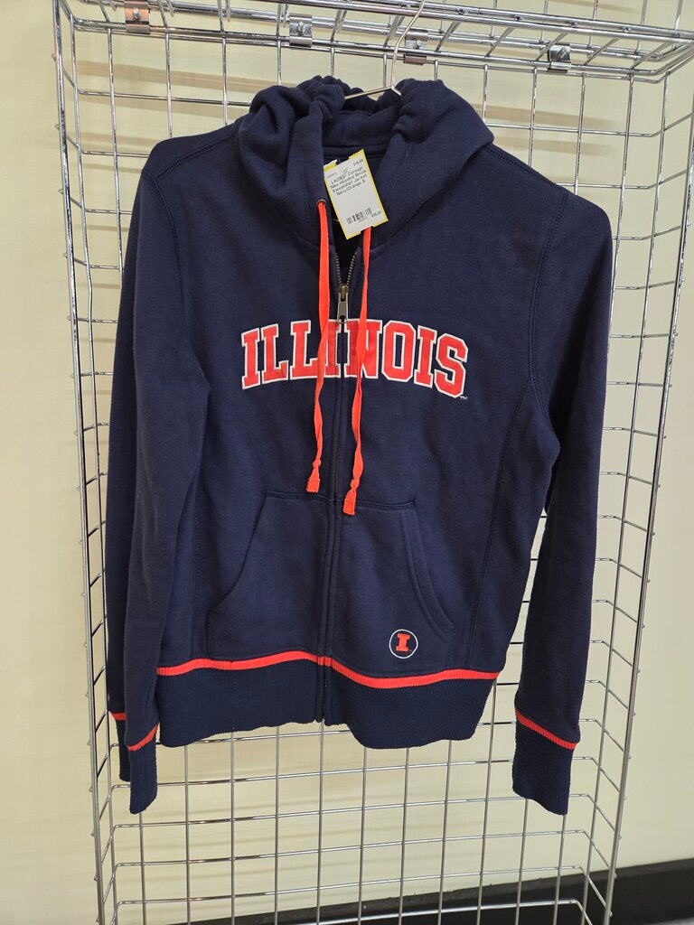 Hooded Illinois Sweatshirt Jacket sz Sm