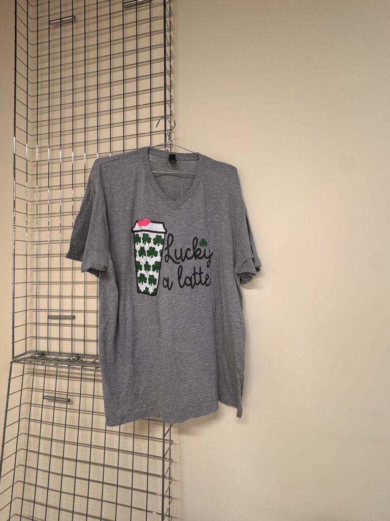 Lucky a latte V-Neck Tee