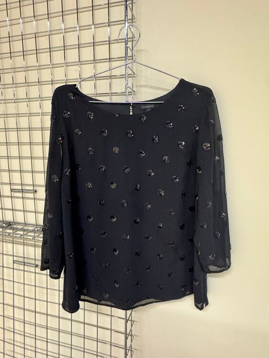 Talbots Black Blouse sz L