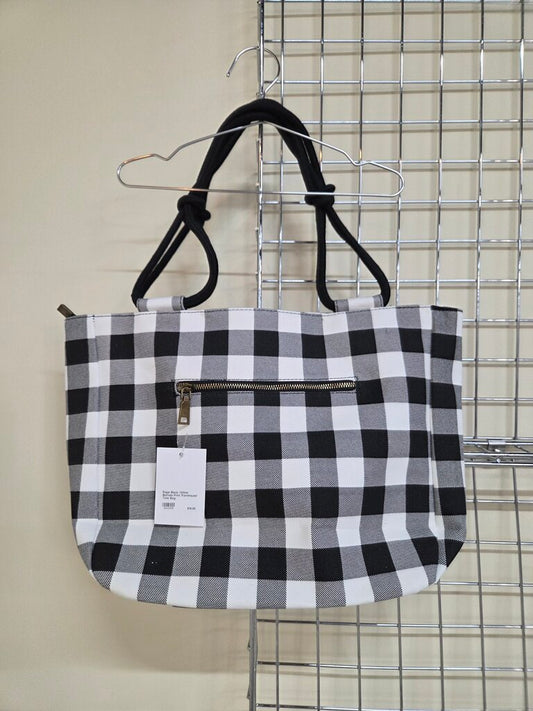 Rope Black /White Buffalo Print 'Farmhouse' Tote Bag