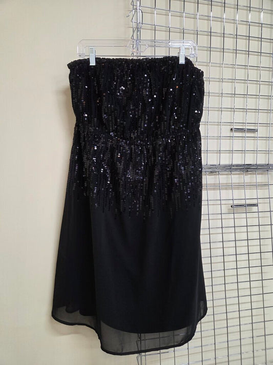 Black Strapless Sequin Dress